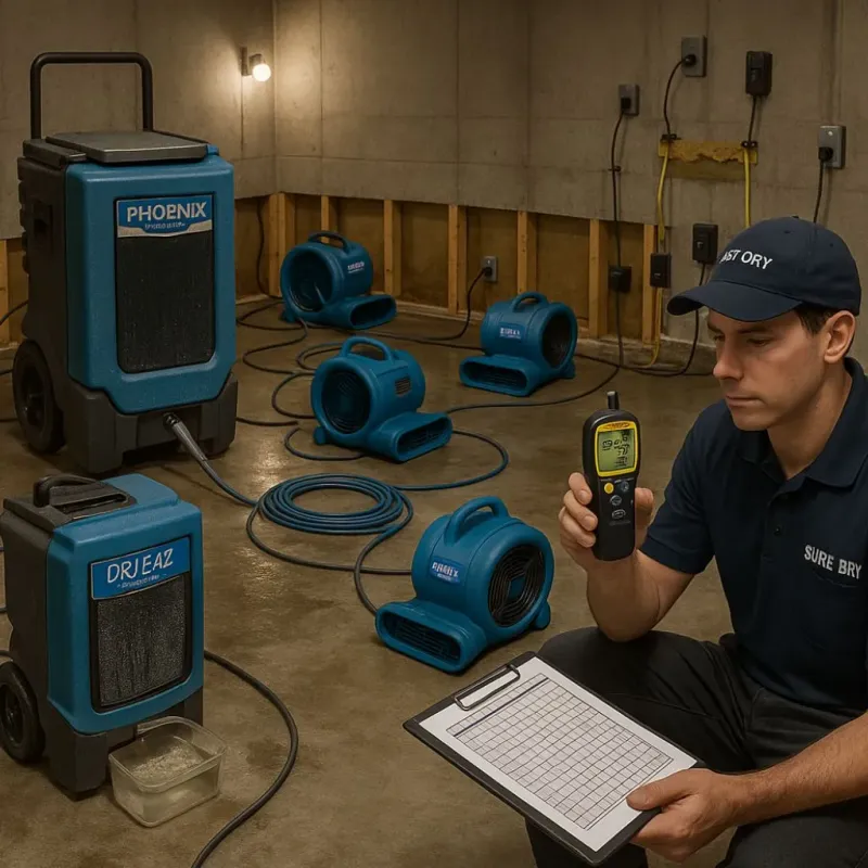 Structural Drying and Dehumidification process in Sandia Heights, NM